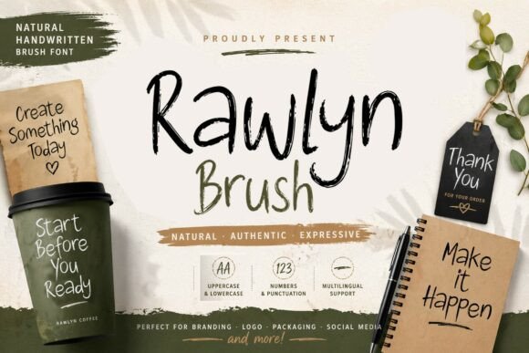 Rawlyn Brush: A Vibrant Font for Craft and Product Design